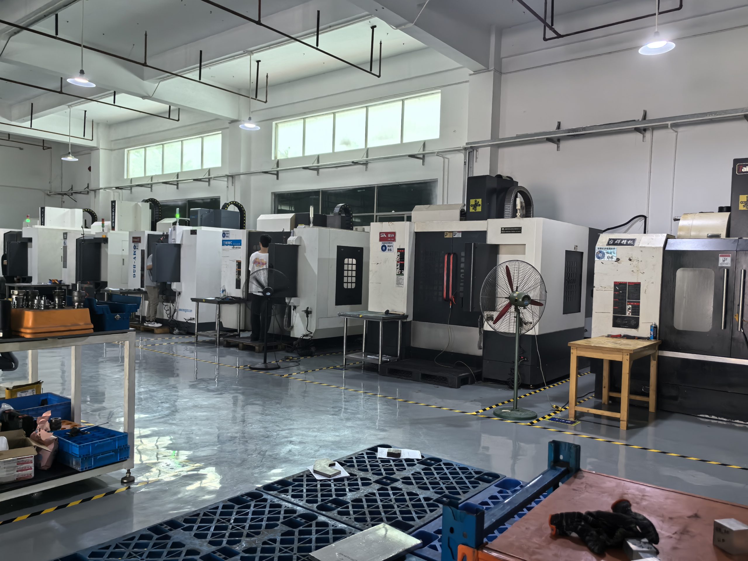 CNC machining workshop for precision injection mold manufacturing and tooling production